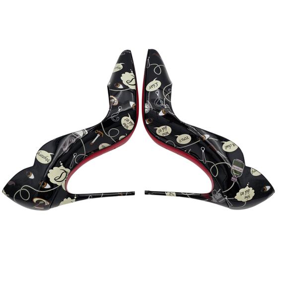 Christian Louboutin Hot Chick 100 Heel Pump Weapons Black Patent Size 40 US 10 - Picture 5 of 11